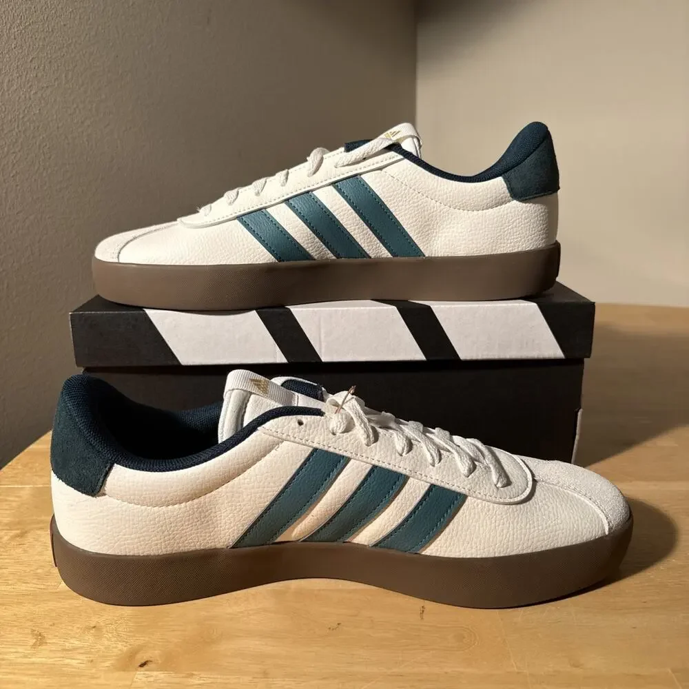 Adidas VL Court 3.0 Men's Size 11.5 White With Hunter Green Accent Streetwear